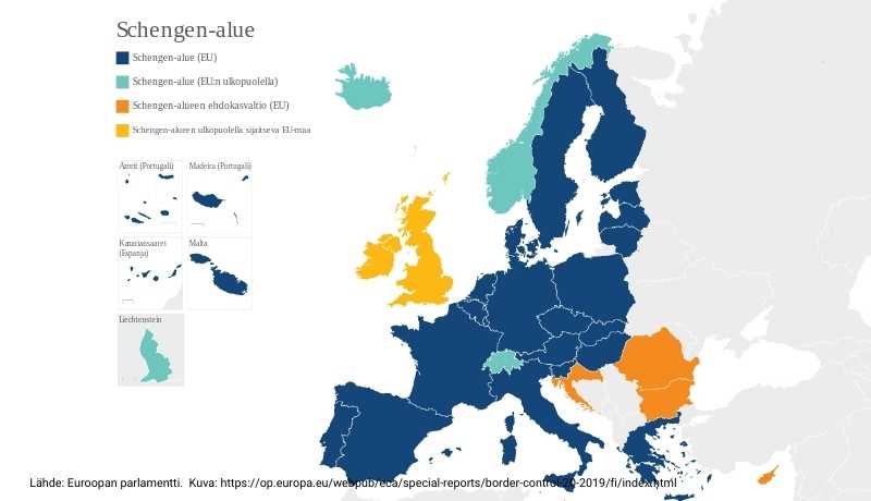 Palvelumme asiakkaille. Schengen todistus - Schengen alue kartalla.