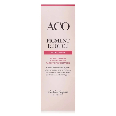 Aco Face Pigment Reduce yövoide on tehokas pigmenttiläiskiä häivyttävä yövoide.