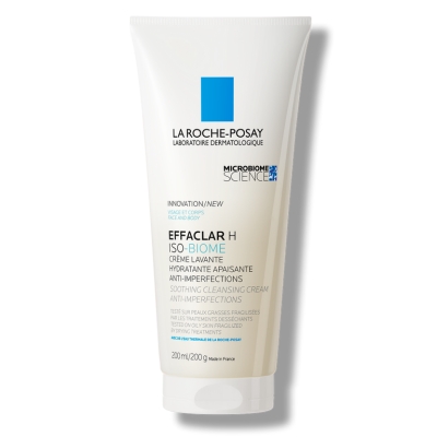 LRP-Effaclar-H-Iso-Biome-puhdistusvoide puhdistaa hellästi ja rauhoittaa ihoa.