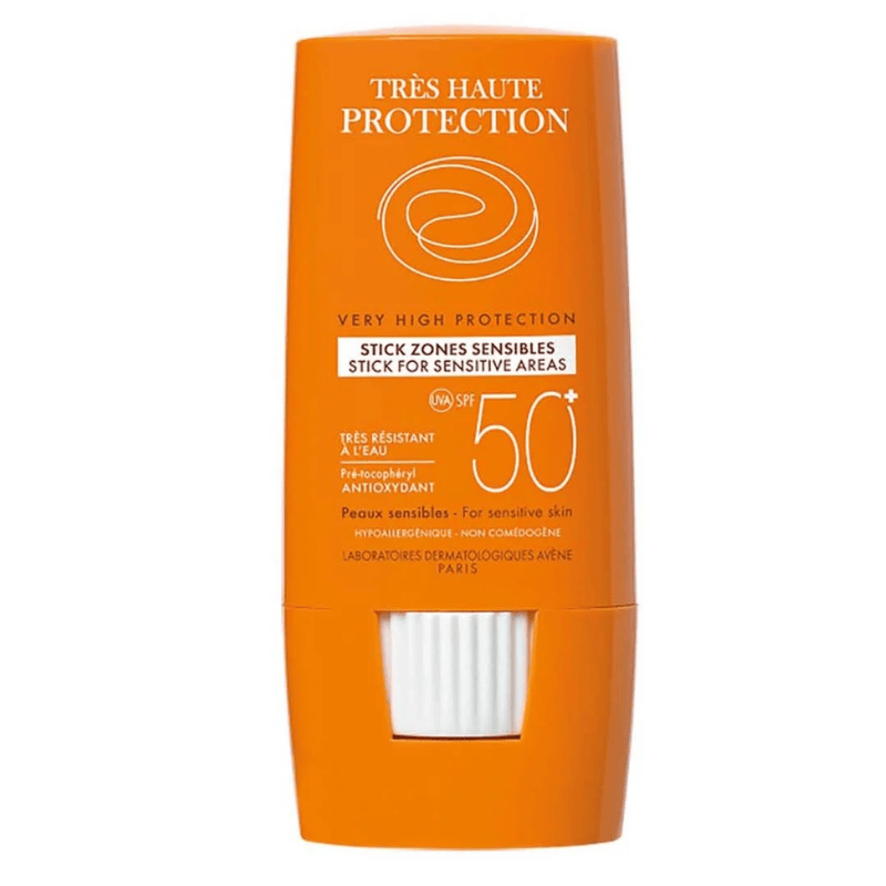 Avene Sun Stick 50 + on hyvä aurinkosuojapuikko huulille, nenälle ja korville.