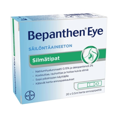 Bepanthen Eye silmätippa 20x0.5ml Rotuaarin apteekista.