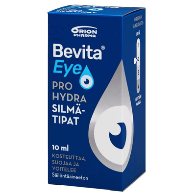Bevita Eye Pro Hydra 10 ml pitkävaikutteiset silmätipat kuivien silmien hoitoon.