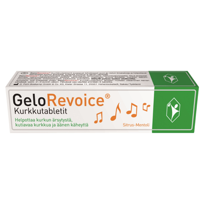 GeloRevoice Sitrus-Mentoli 20 kpl kurkkuoireisiin.