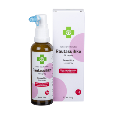 Apteekki Rautasuihke 50 ml on helposti annosteltava suusuihke.