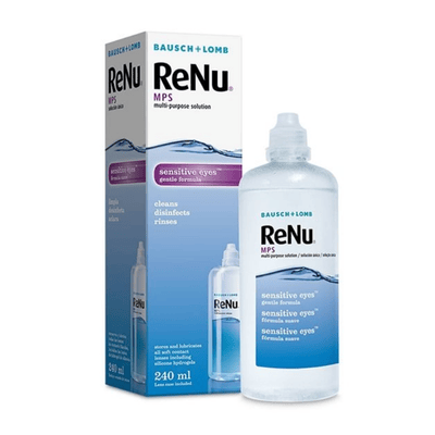 Renu Multi Purpose Solution puhdistus ja säilytysliuos pehmeille piilolinsseille.