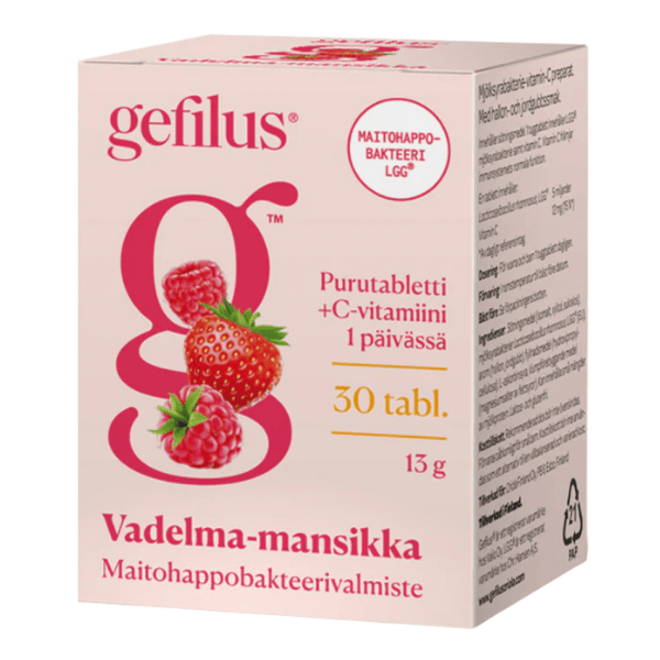 Gefilus Vadelma-Mansikka 30 tabl.