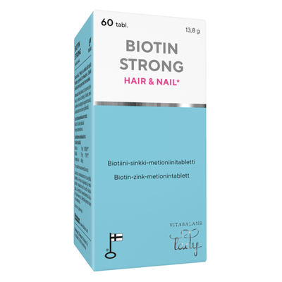 Biotin Strong 60 tabl antaa elinvoimaa hiuksille ja kynsille.