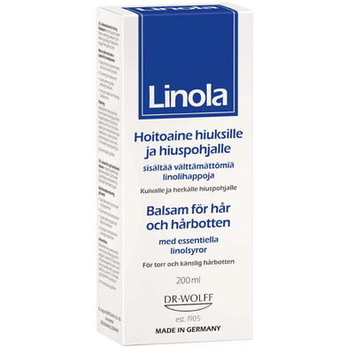 Linola Forte hoitoliuos kuivan ja kutisevan hiuspohjan hoitoon.