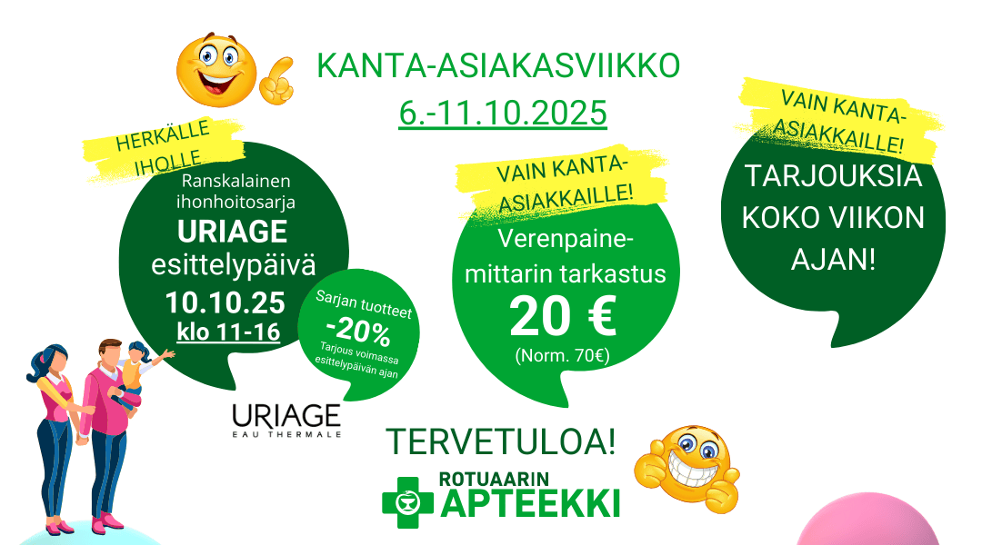 Kanta-asiakasviikko Rotuaarin apteekissa lokakuussa Oulun keskustassa.