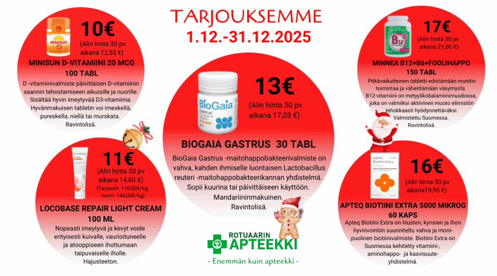 Tarjouksemme joulukuussa 2025.