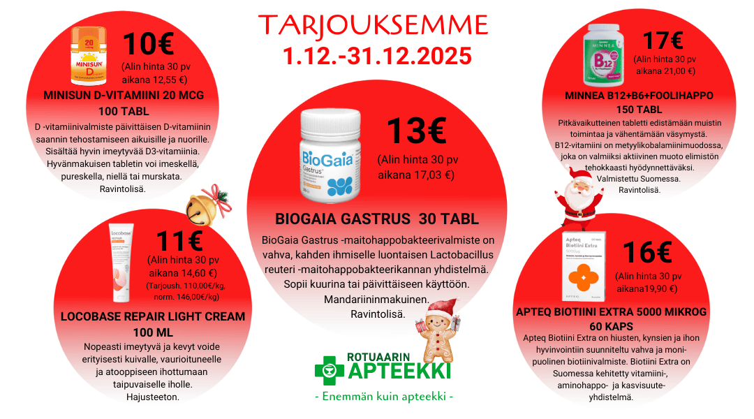 Tarjouksemme joulukuussa 2025.
