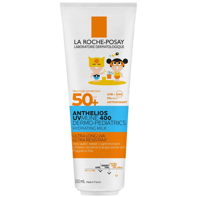 LRP Anthelios UVMUNE 400 Kids SPF 50+ on korkea aurinkosuoja lasten kasvoille ja vartalolle.