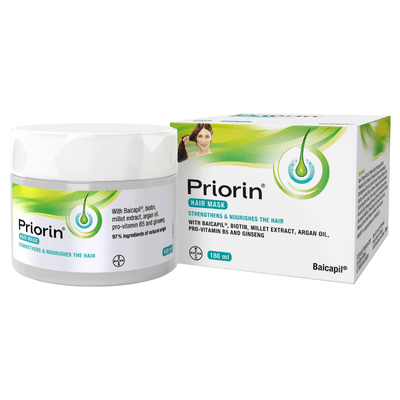 Priorin Hair Mask ravitsee ja hoitaa hiuksiasi.