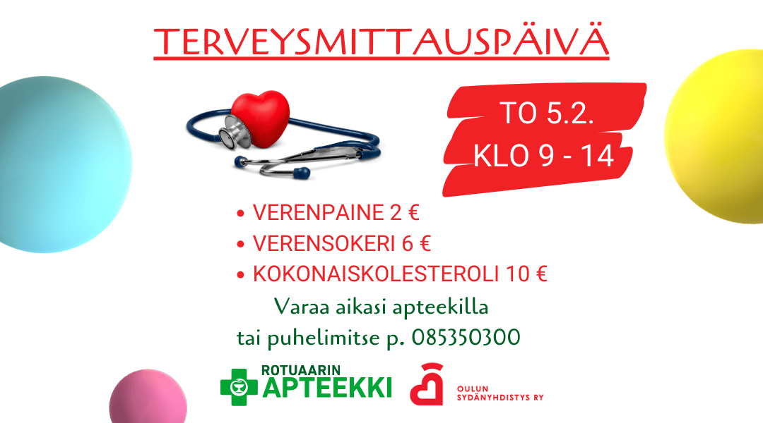 Terveysmittauspäivä apteekillamme 5.2.26