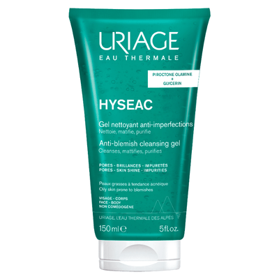 Uriage Hyseac Cleansing gel 150 ml hellävarainen puhdistaja sekaiholle ja rasvoittuvalle iholle.