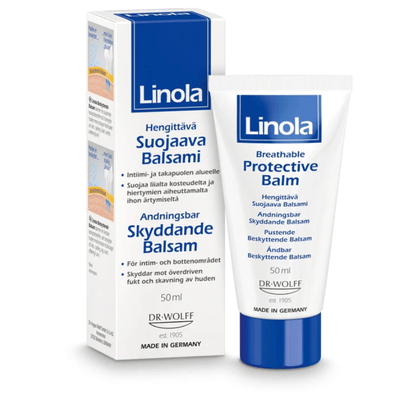 Linola Suojabalsami hengittävä suoja ihon naarmuihisi Rotuaarin apteekista.