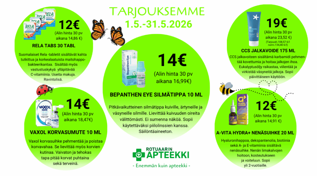 Tarjouksemme toukokuussa auttaa valmistautumaan kesän tarpeisiin.