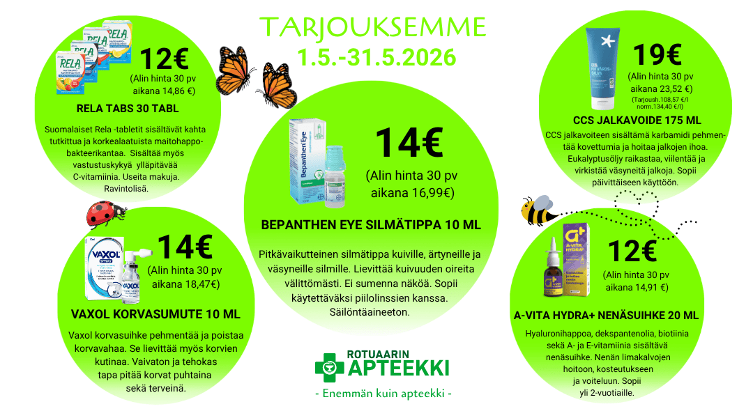 Tarjouksemme toukokuussa auttaa valmistautumaan kesän tarpeisiin.